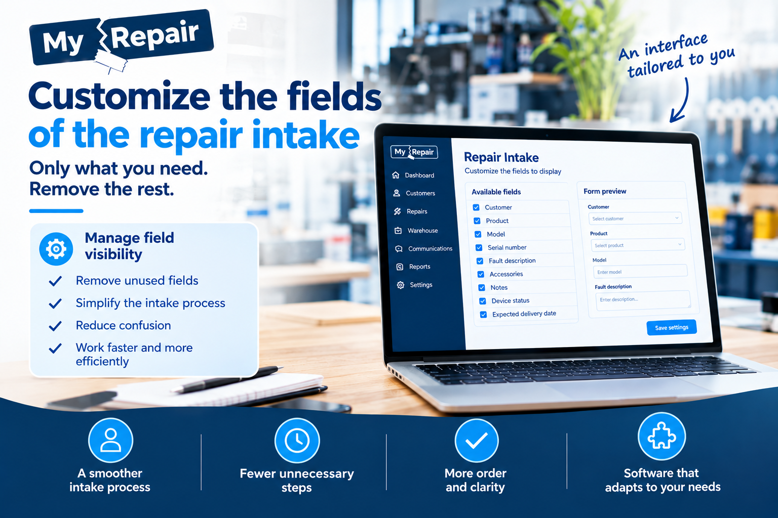 Customizing Repair Intake Fields: When the Software Adapts to Your Workshop