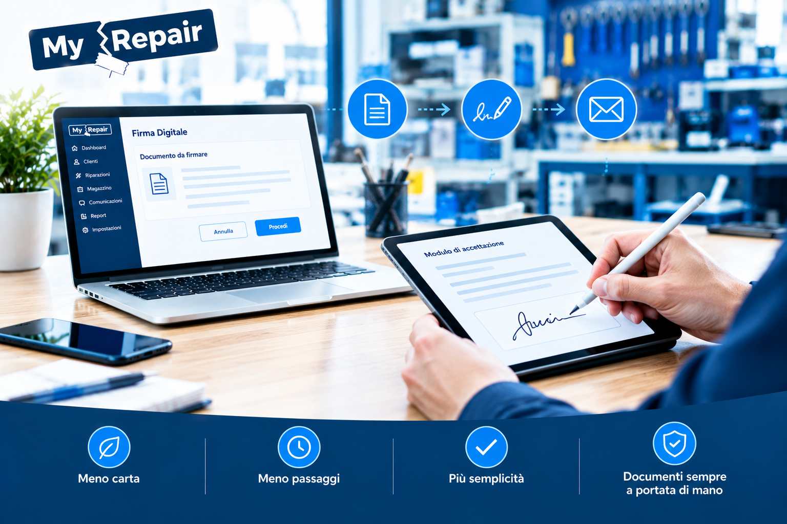 Firma digitale per le riparazioni: perché digitalizzare documenti e autorizzazioni